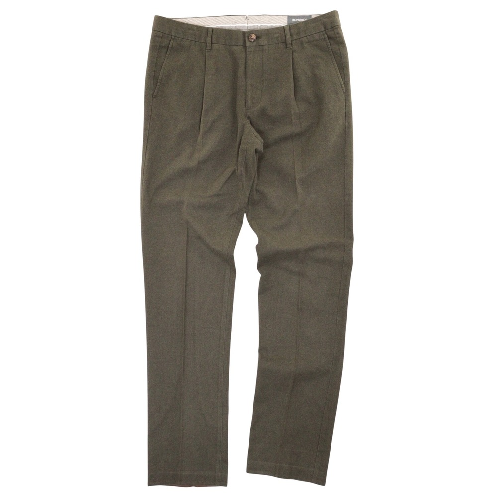 Bonobos Pants Slim Fit Chino Trousers Olive Green Cotton Men 34x34
